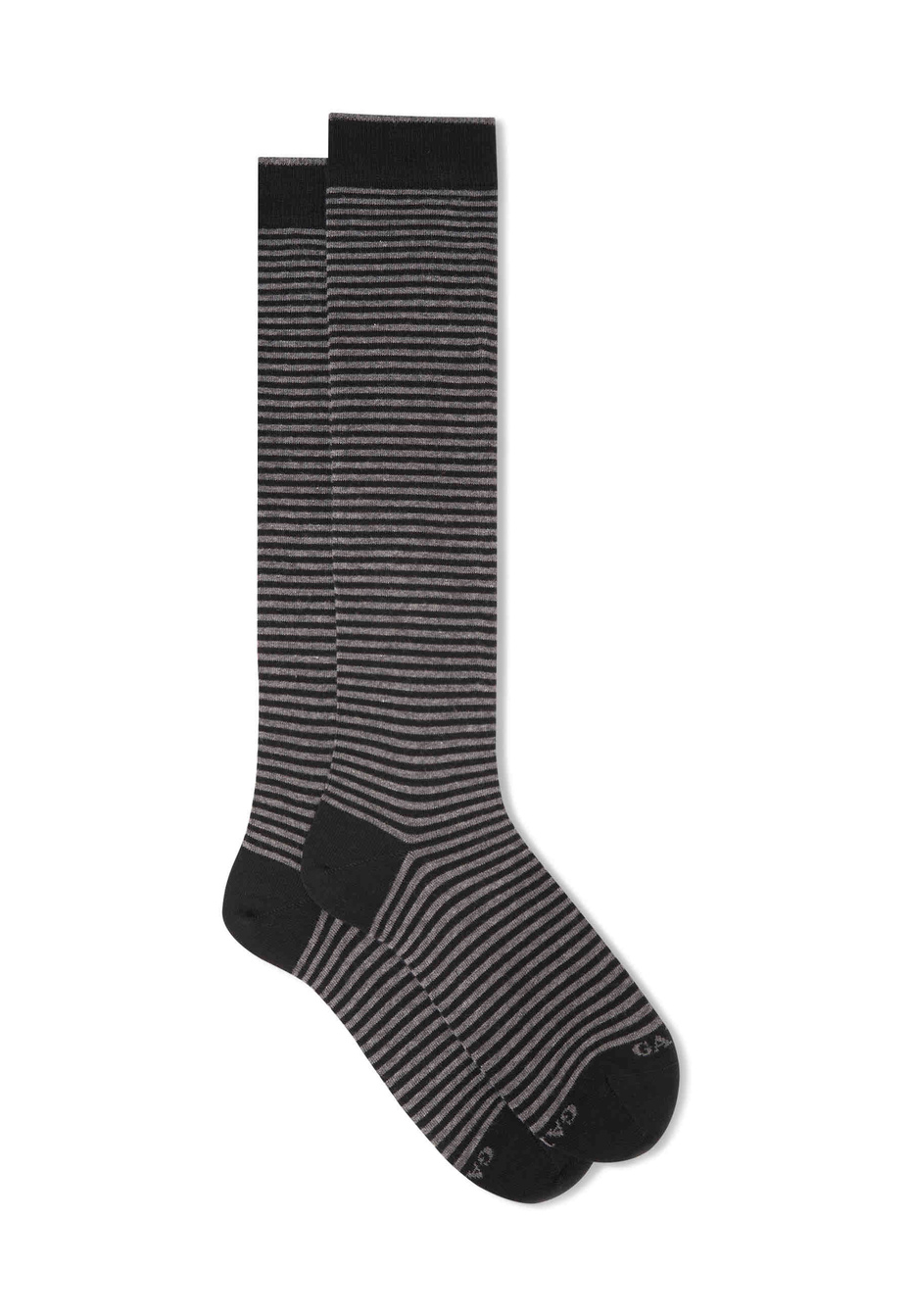 Women's long black cotton socks with Windsor stripes - Gallo 1927 - Official Online Shop