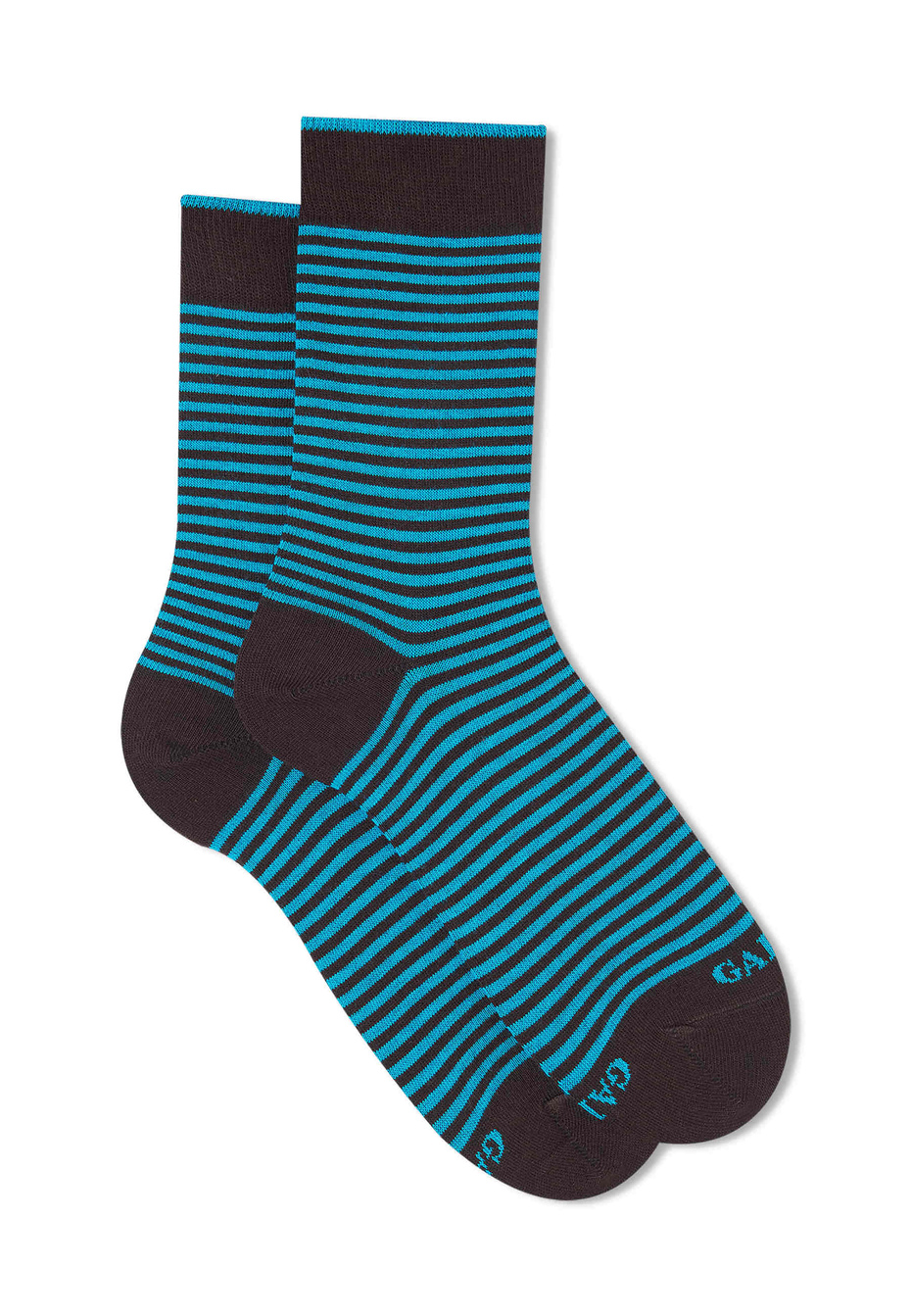 Women's short brown cotton socks with Windsor stripes - Gallo 1927 - Official Online Shop