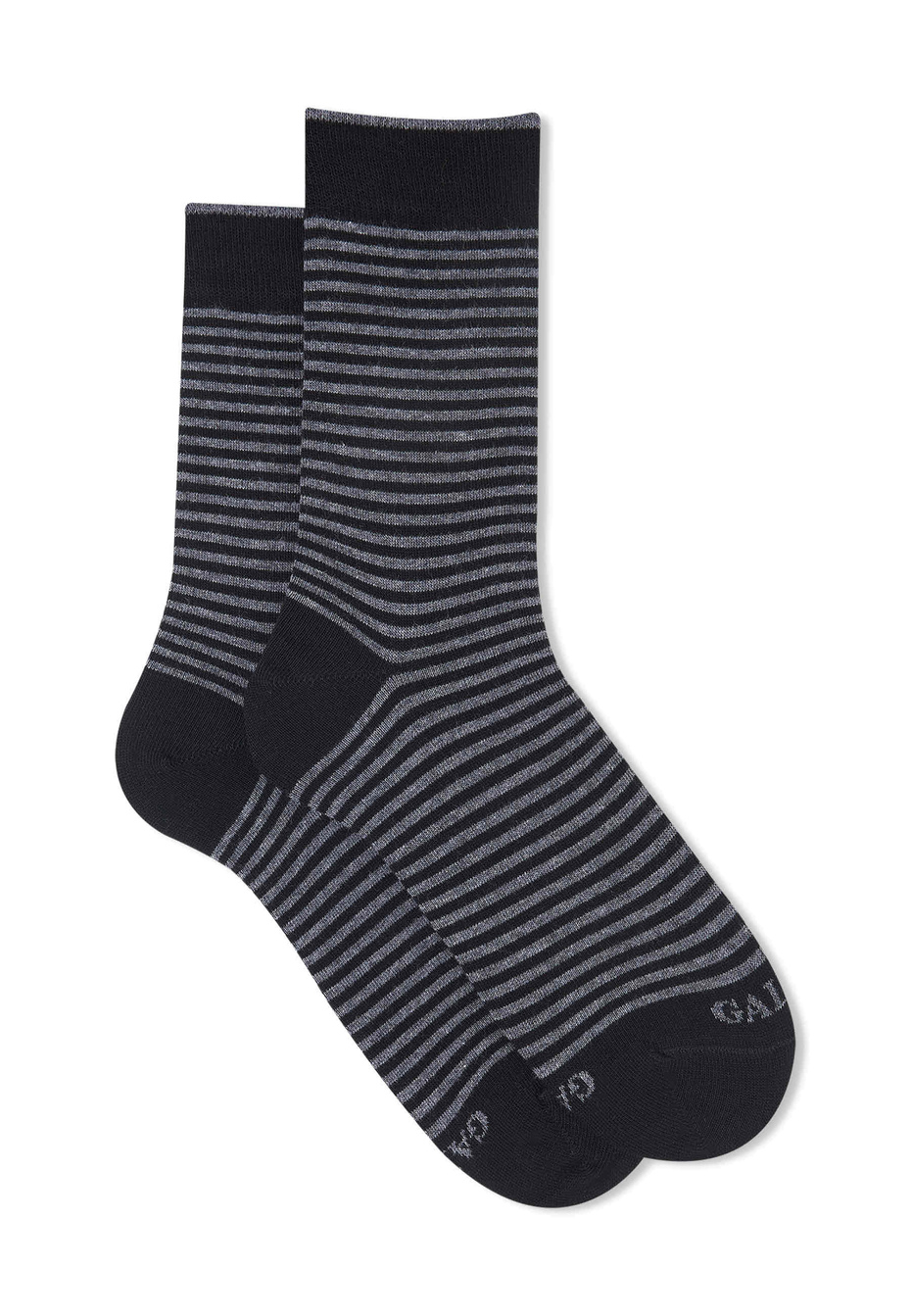 Women's short grey cotton socks with Windsor stripes - Gallo 1927 - Official Online Shop