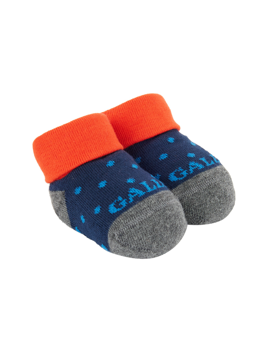 Babbucce bambino cotone blu fantasia pois - Gallo 1927 - Official Online Shop