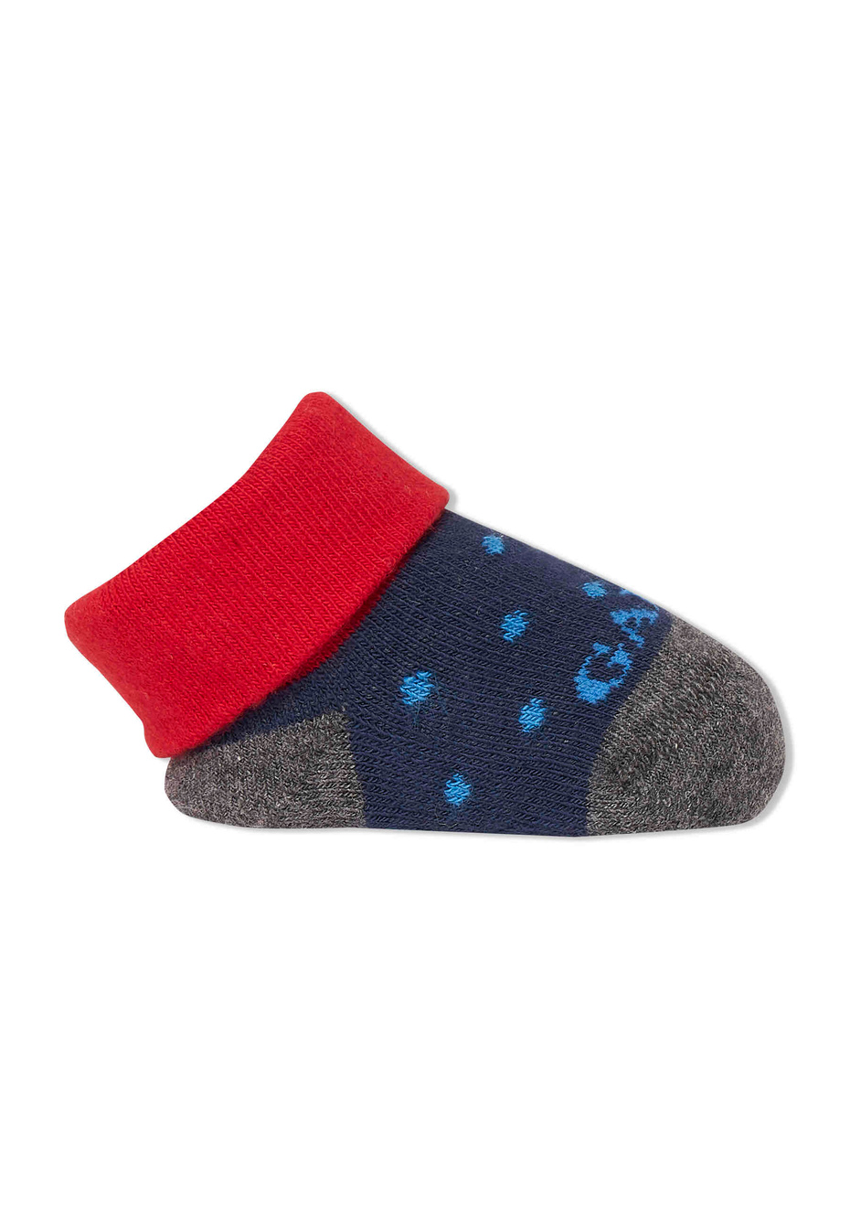 Kids' blue cotton booties with polka dots - Gallo 1927 - Official Online Shop