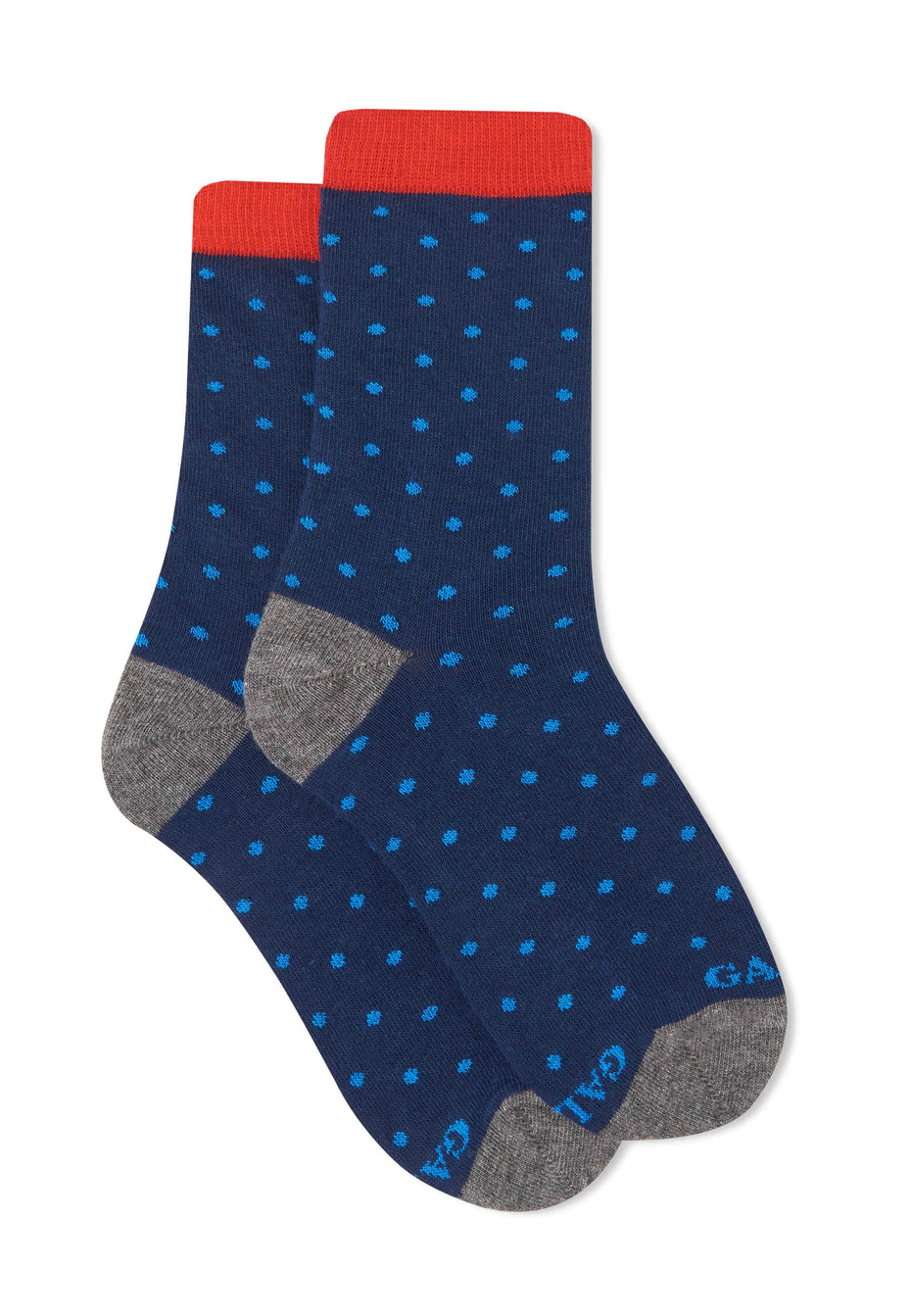Kids' short royal cotton socks with polka dots - Gallo 1927 - Official Online Shop
