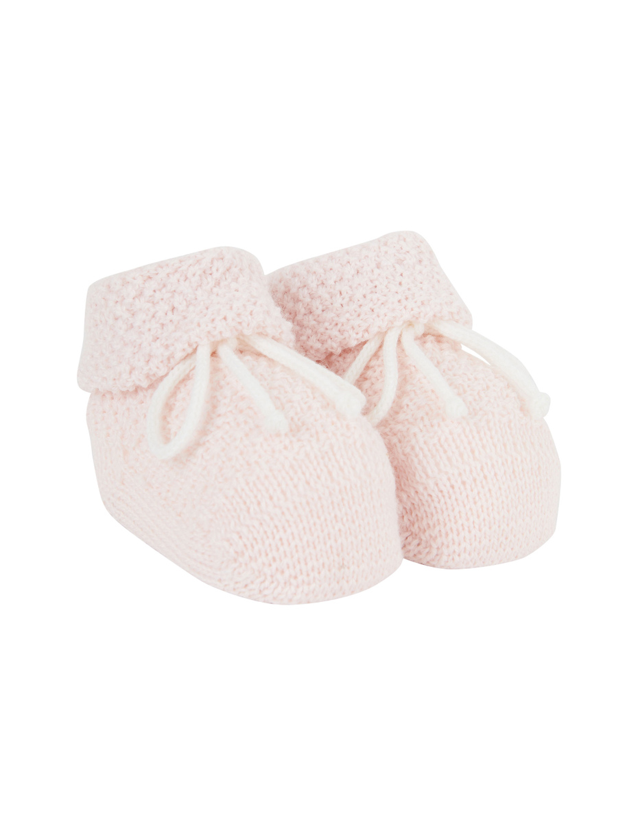 Kids' plain light pink rice-stitched wool booty socks - Gallo 1927 - Official Online Shop