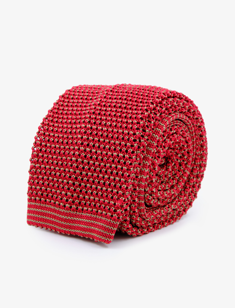 Men's red silk tie with iridescent motif - Gallo 1927 - Official Online Shop