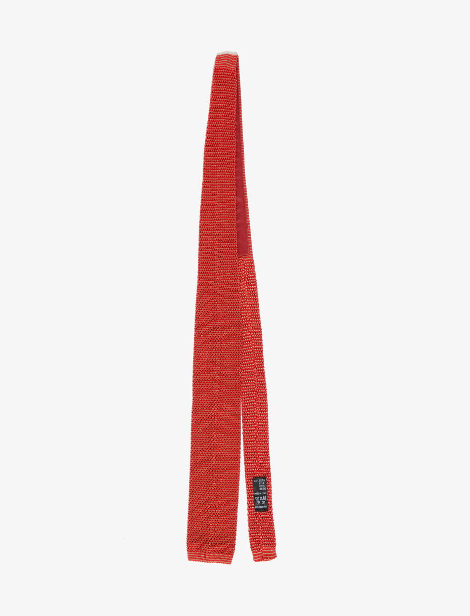 Men's red silk tie with iridescent motif - Gallo 1927 - Official Online Shop