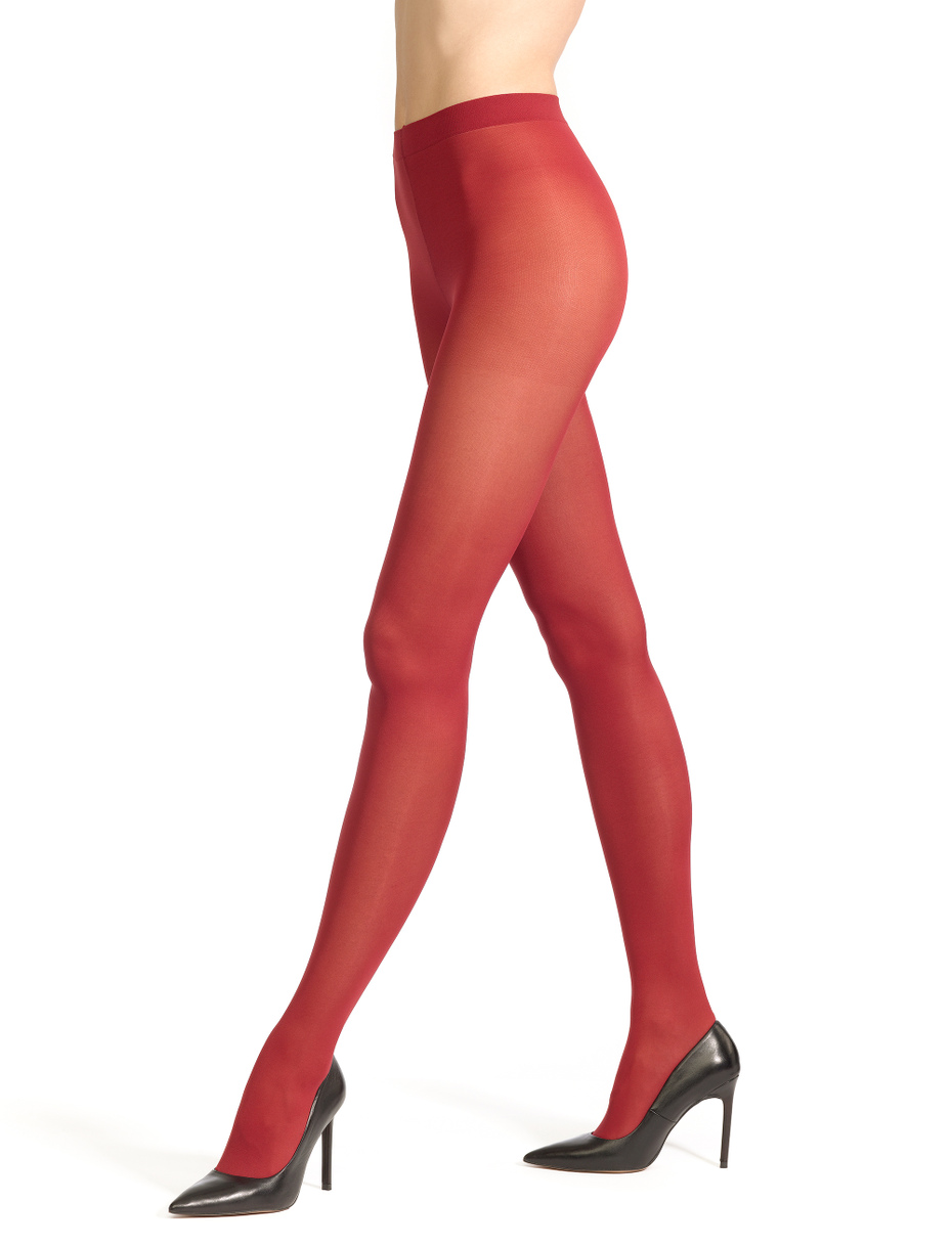 Women's plain burgundy 60 denier microfibre tights - Gallo 1927 - Official Online Shop