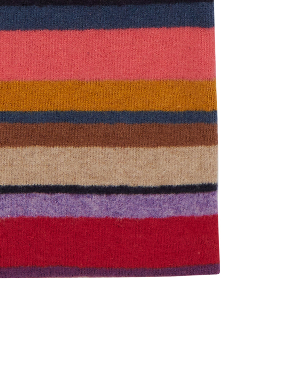 Women's burgundy fleece gloves with multicoloured stripes - Gallo 1927 - Official Online Shop
