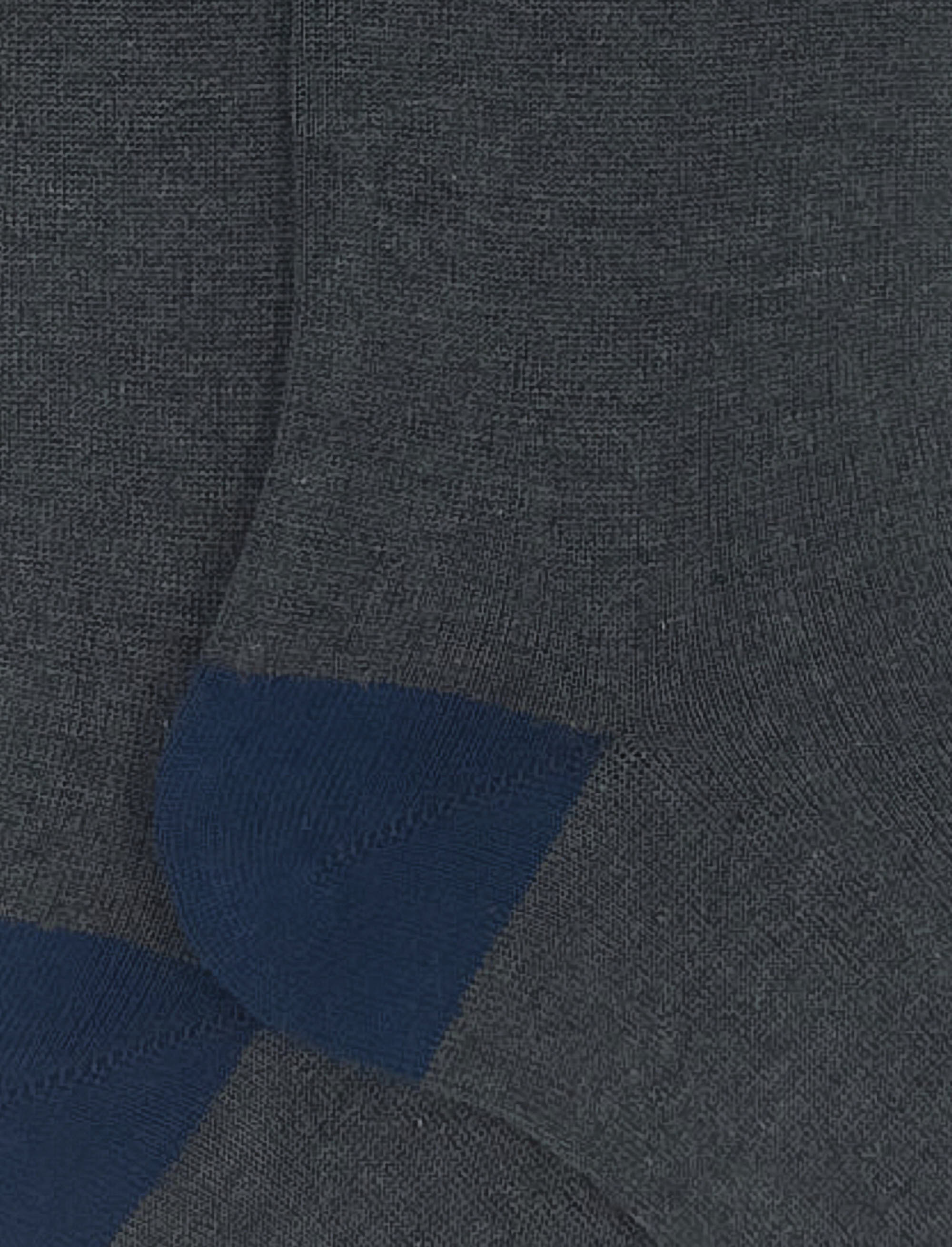 Women's long plain stone grey cotton and cashmere socks with contrasting details - Gallo 1927 - Official Online Shop