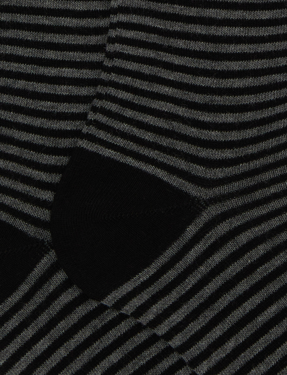 Women's long black cotton socks with Windsor stripes - Gallo 1927 - Official Online Shop