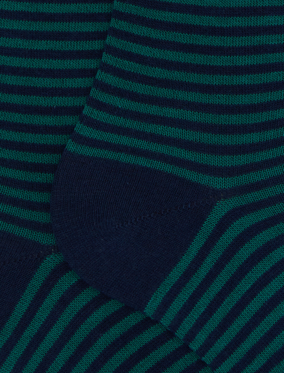 Calze lunghe donna cotone blu righe windsor - Gallo 1927 - Official Online Shop