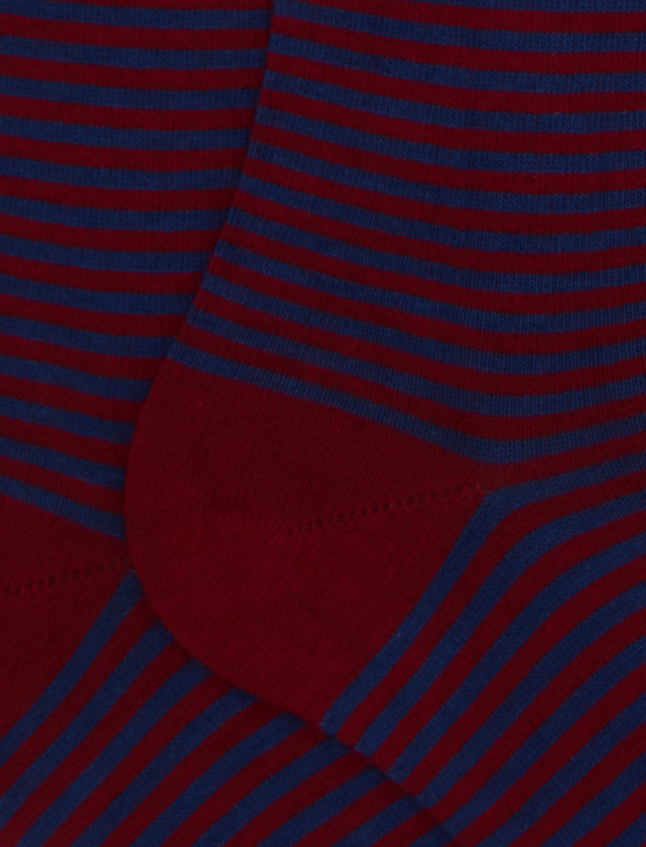 Calze lunghe donna cotone rosso righe windsor - Gallo 1927 - Official Online Shop
