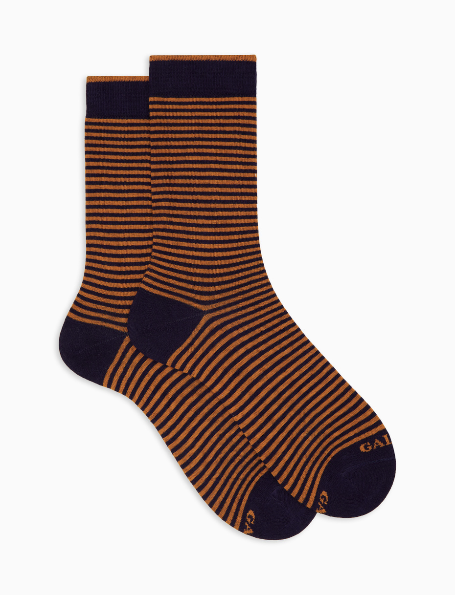 Women's short purple cotton socks with Windsor stripes - Gallo 1927 - Official Online Shop