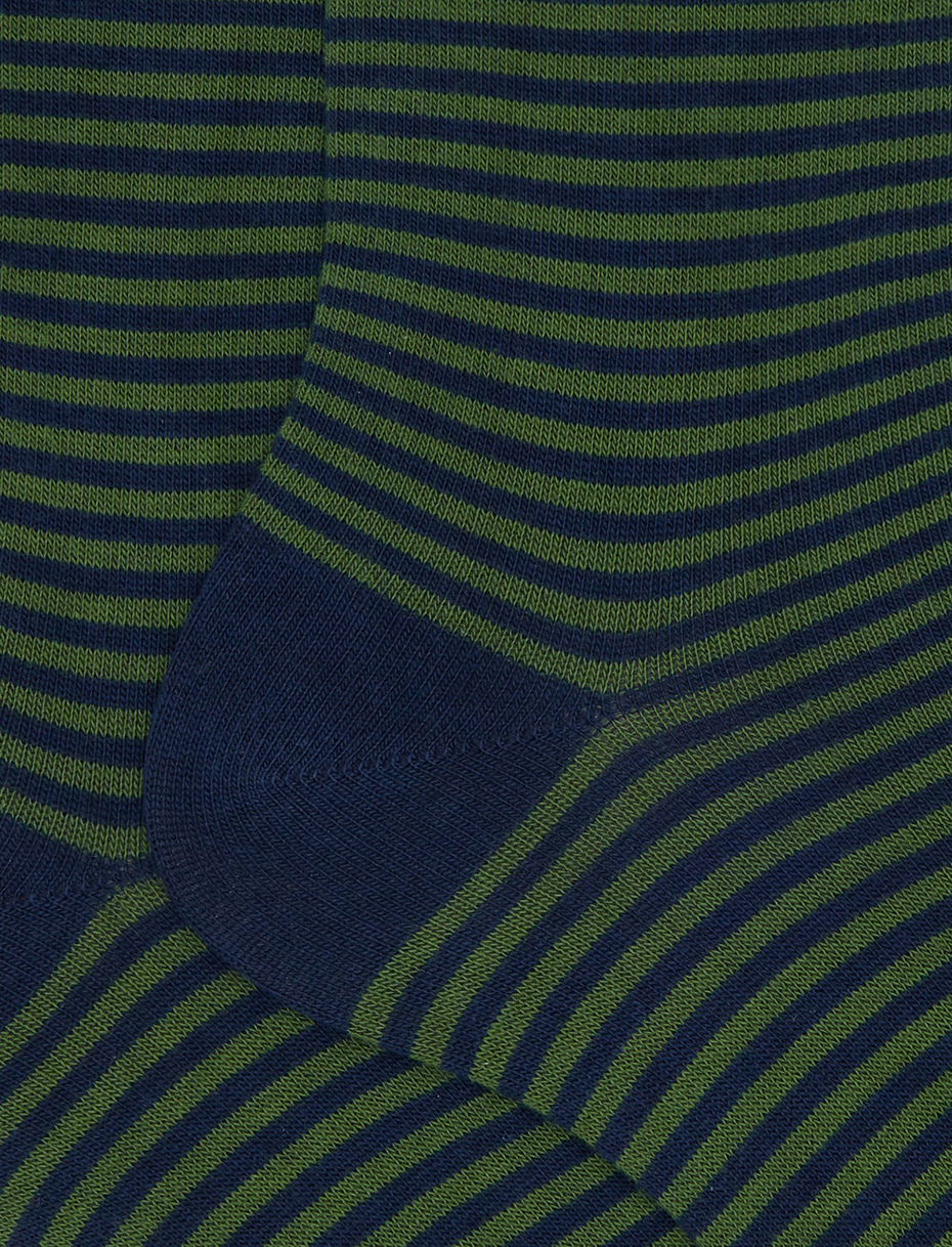 Women's short blue cotton socks with Windsor stripes - Gallo 1927 - Official Online Shop