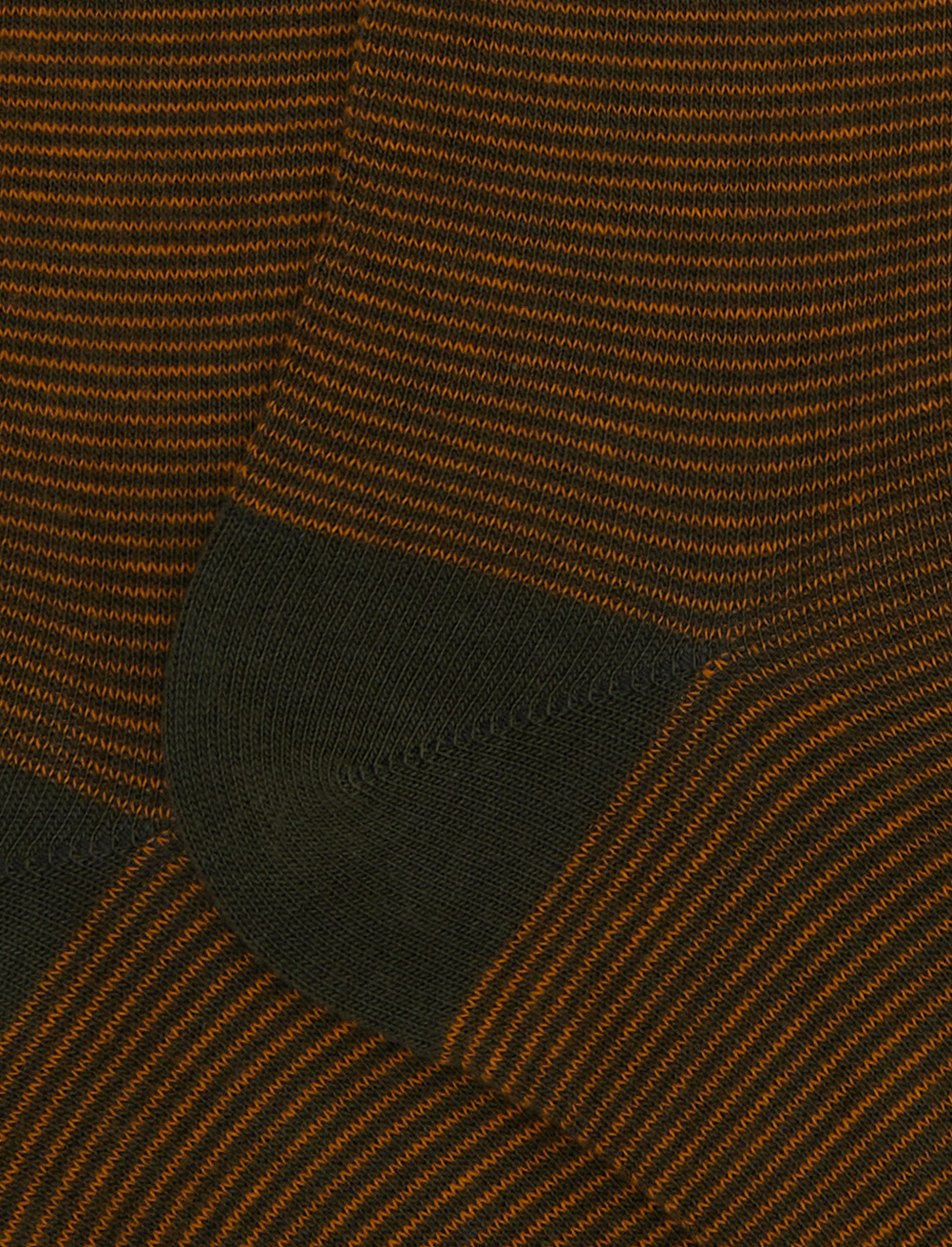 Women's long yellow cotton socks with two-tone stripes - Gallo 1927 - Official Online Shop