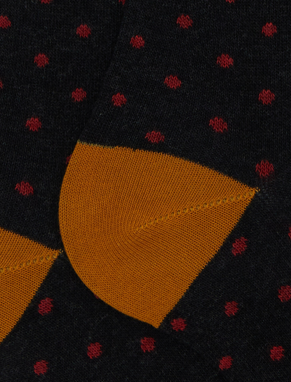 Women's long grey cotton socks with polka dots - Gallo 1927 - Official Online Shop