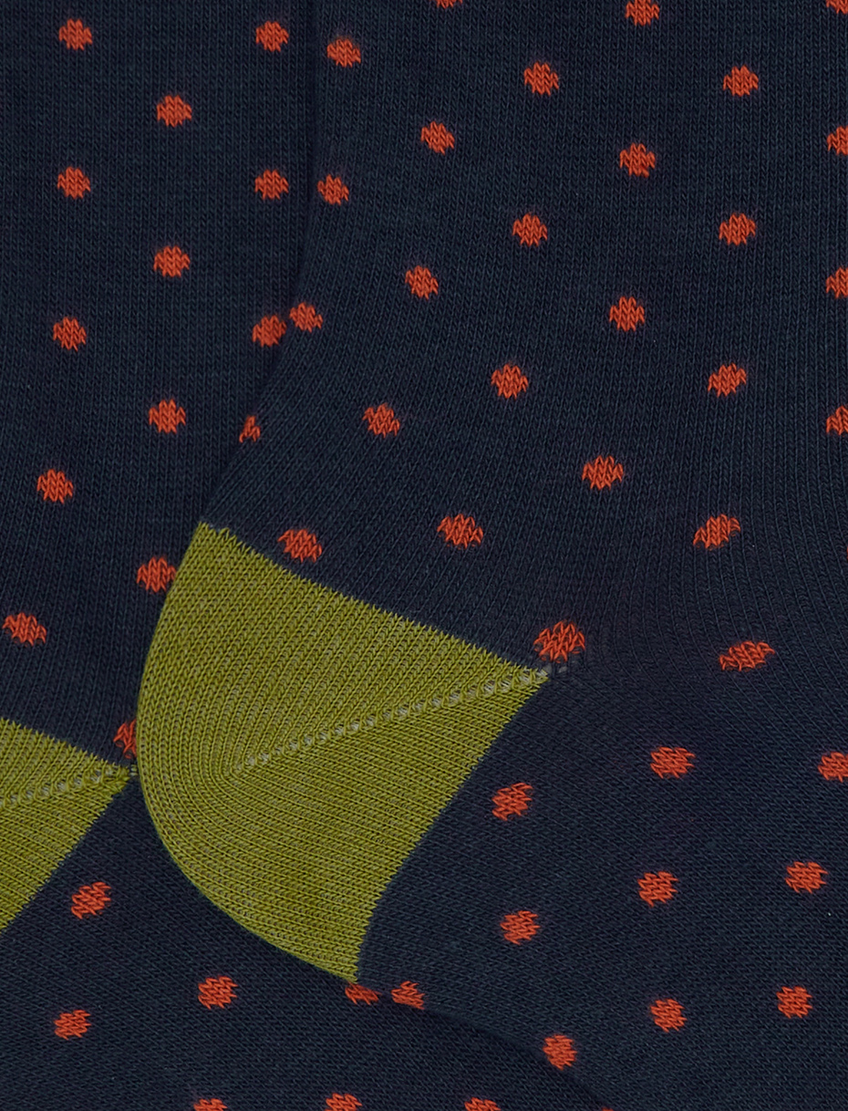 Women's short blue cotton socks with polka dots - Gallo 1927 - Official Online Shop
