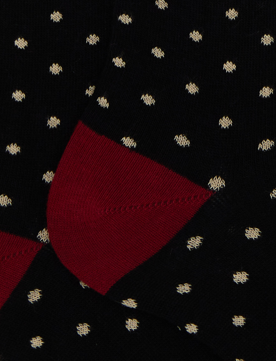 Women's short black cotton socks with polka dots - Gallo 1927 - Official Online Shop