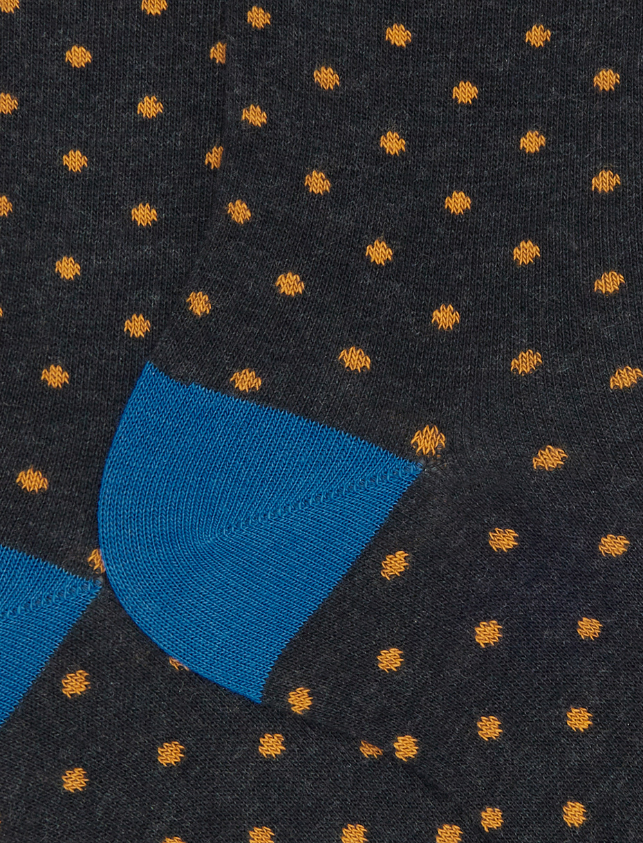 Women's short grey cotton socks with polka dots - Gallo 1927 - Official Online Shop