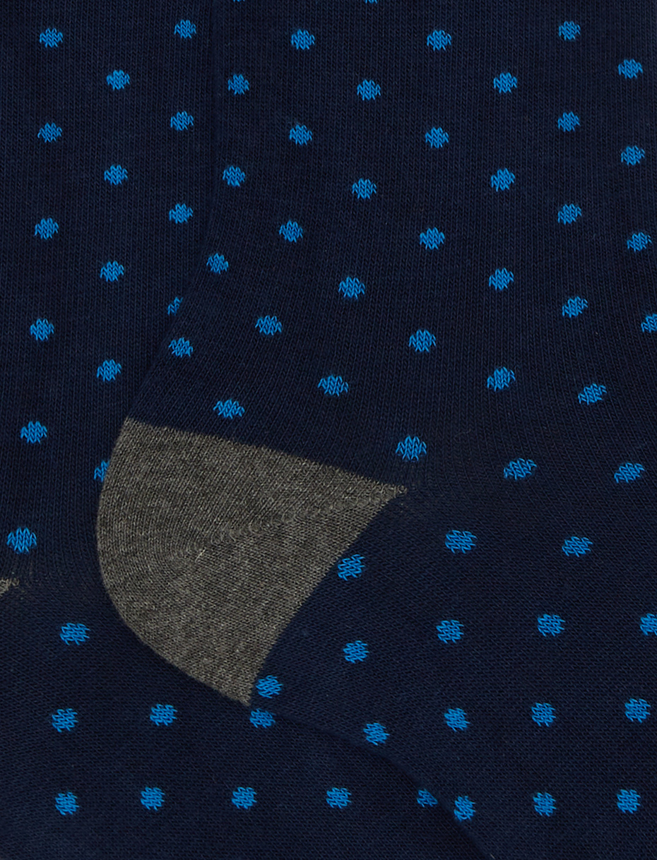 Women's short blue cotton socks with polka dots - Gallo 1927 - Official Online Shop
