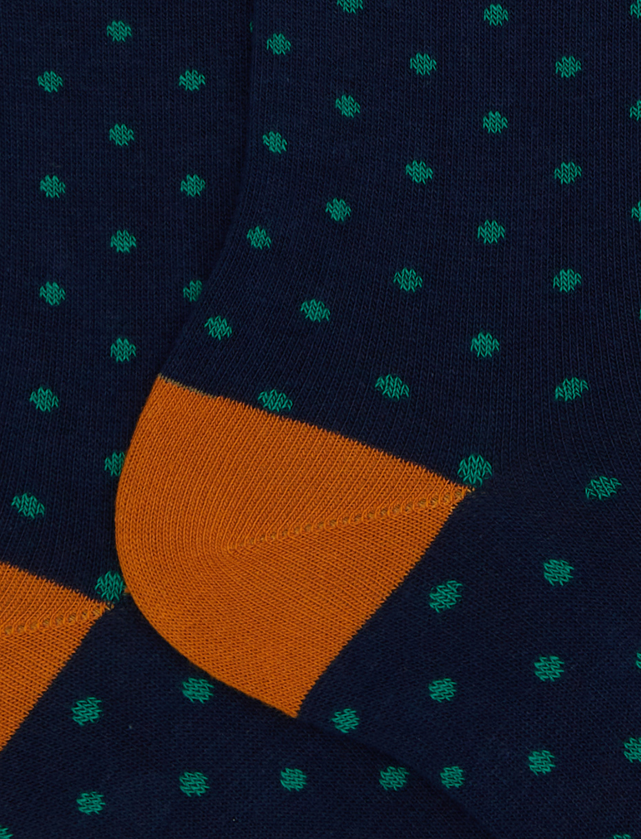 Calze corte donna cotone blu fantasia pois - Gallo 1927 - Official Online Shop