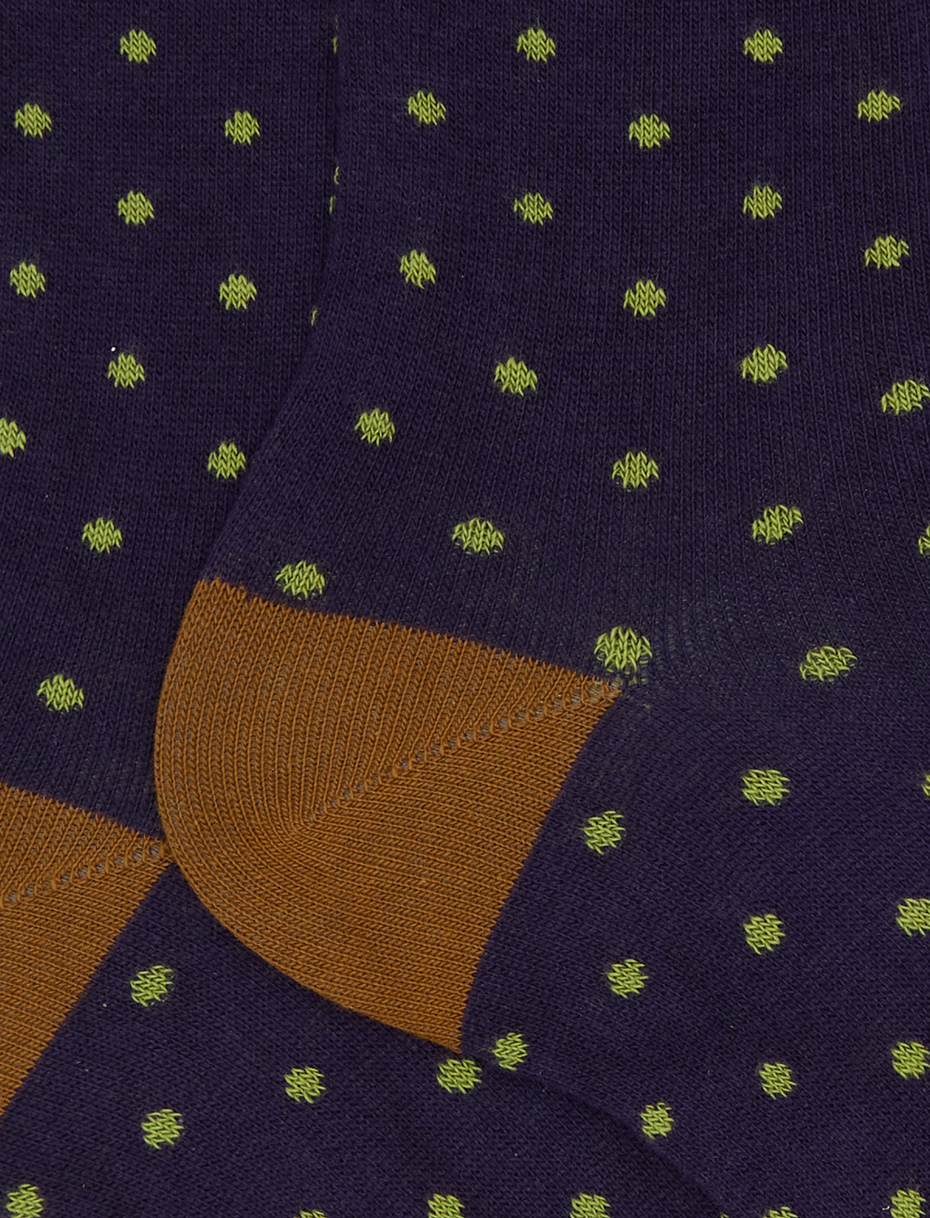 Women's short purple cotton socks with polka dots - Gallo 1927 - Official Online Shop