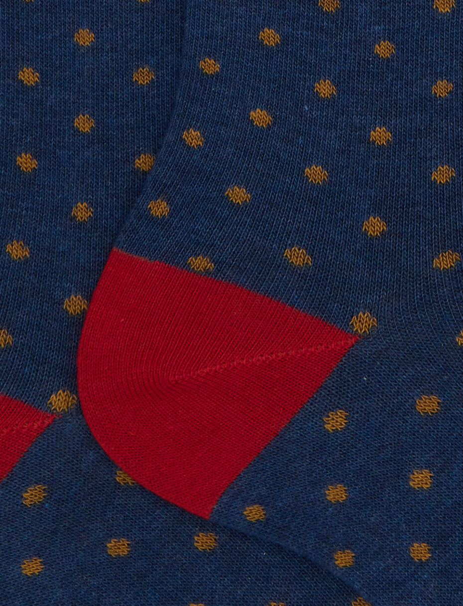 Calze corte donna cotone blu fantasia pois - Gallo 1927 - Official Online Shop