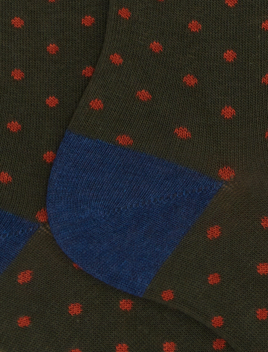 Calze corte donna cotone verde fantasia pois - Gallo 1927 - Official Online Shop