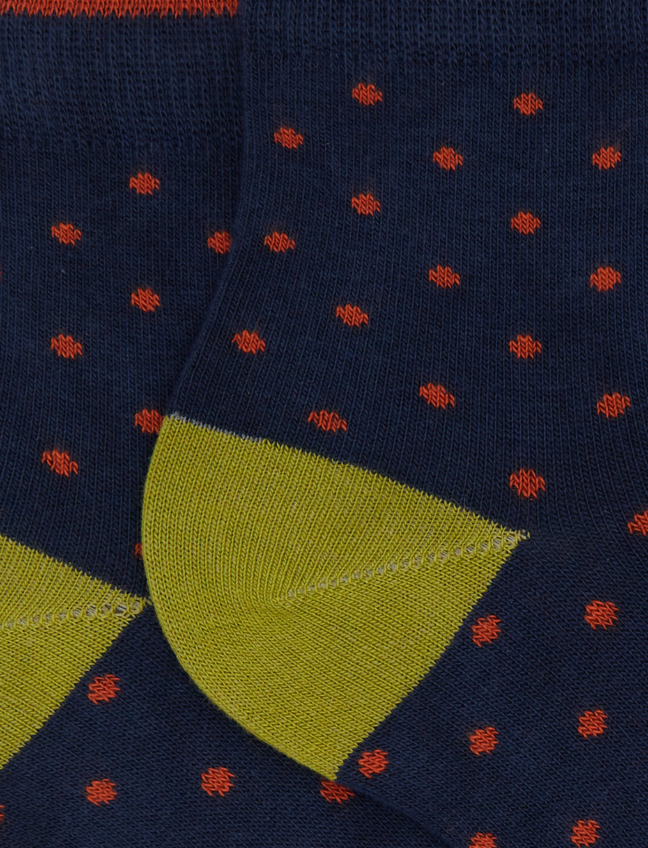 Calze cortissime donna cotone blu fantasia pois - Gallo 1927 - Official Online Shop