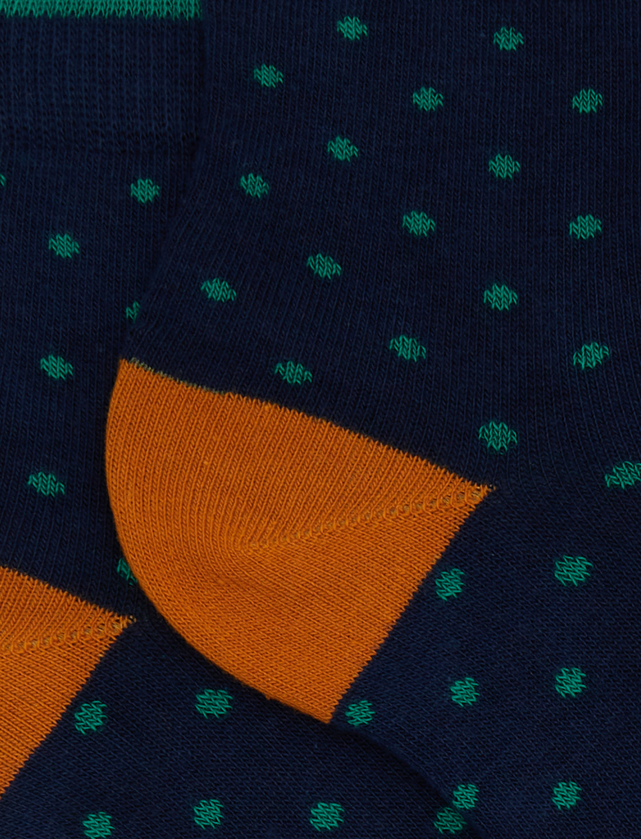 Calze cortissime donna cotone blu fantasia pois - Gallo 1927 - Official Online Shop