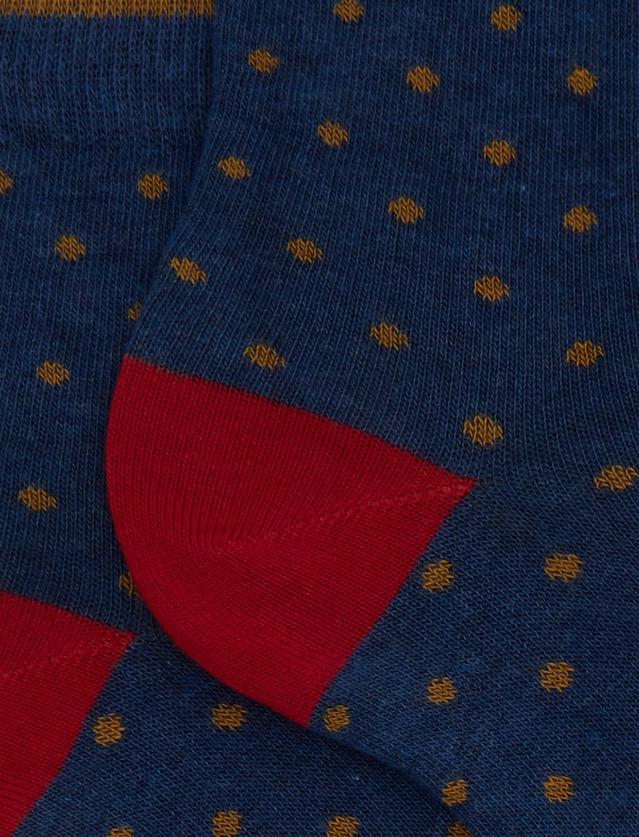 Calze cortissime donna cotone blu fantasia pois - Gallo 1927 - Official Online Shop