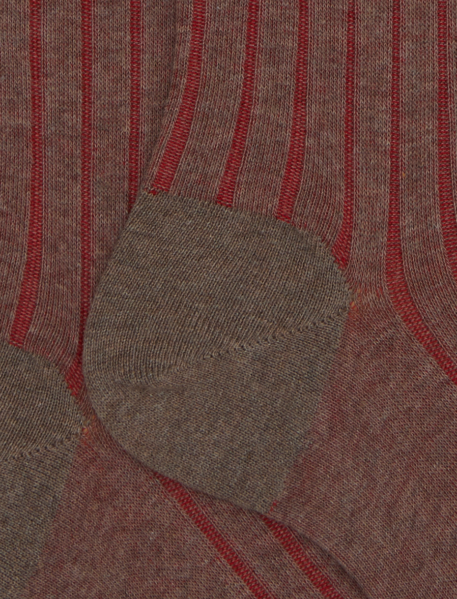 Calze lunghe donna cotone grigio vanisé a coste larghe - Gallo 1927 - Official Online Shop