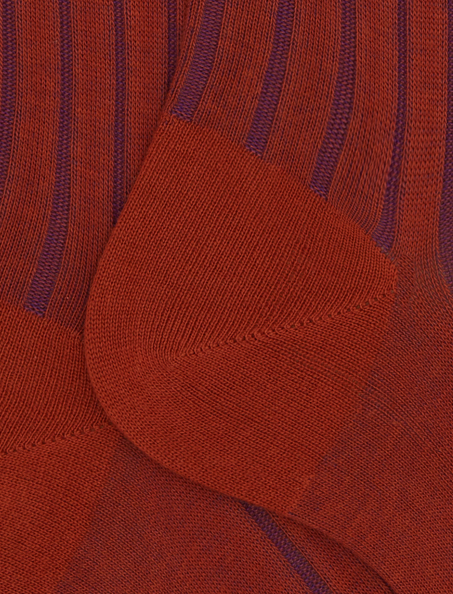 Calze lunghe donna cotone arancio vanisé a coste larghe - Gallo 1927 - Official Online Shop