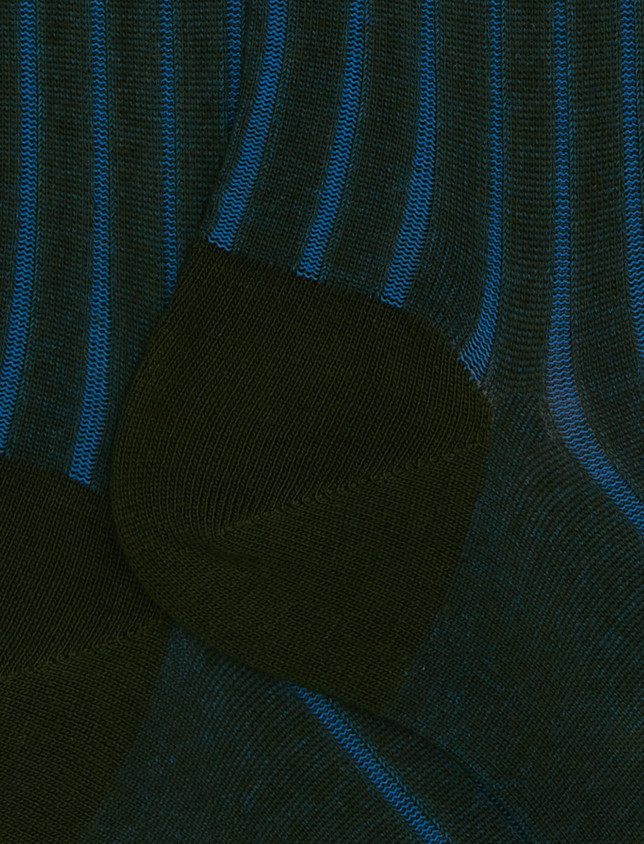 Calze lunghe donna cotone verde vanisé a coste larghe - Gallo 1927 - Official Online Shop