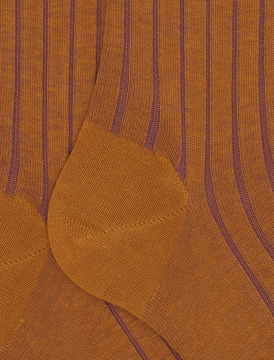 Calze lunghe donna cotone giallo vanisé a coste larghe - Gallo 1927 - Official Online Shop