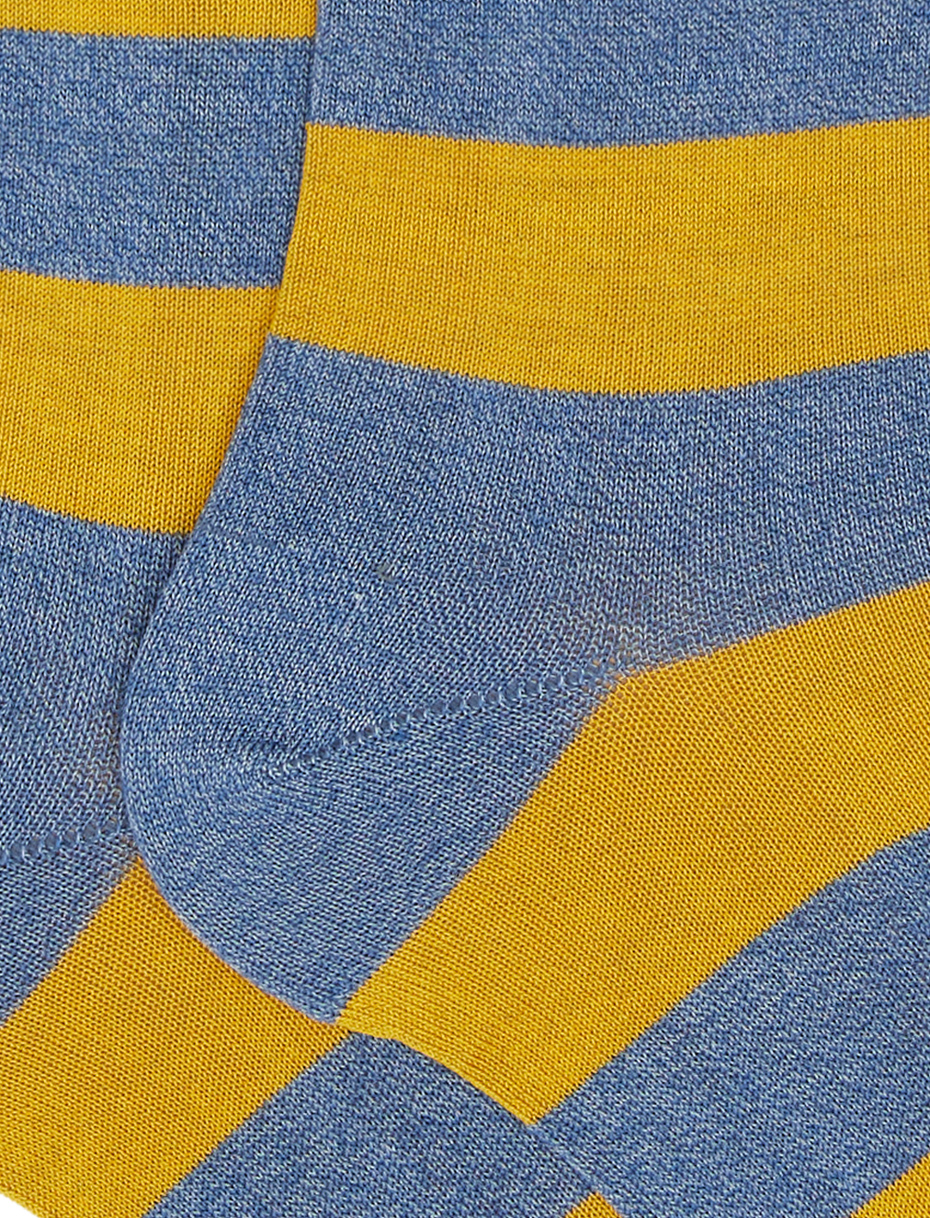 Calze lunghe donna cotone leggero denim righe bicolore - Gallo 1927 - Official Online Shop