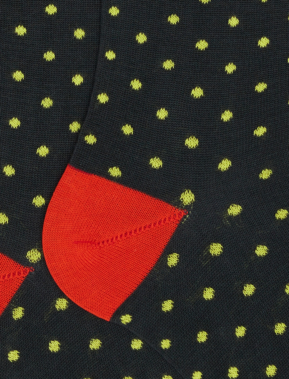 Women's long smoke light cotton socks with polka dots - Gallo 1927 - Official Online Shop