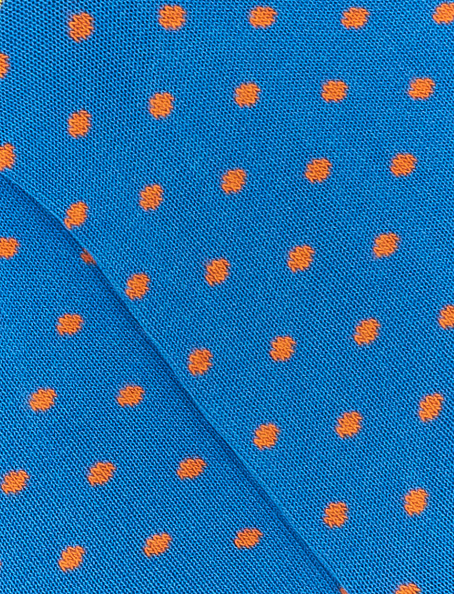 Women's super short Aegean blue light cotton socks with polka dots - Gallo 1927 - Official Online Shop