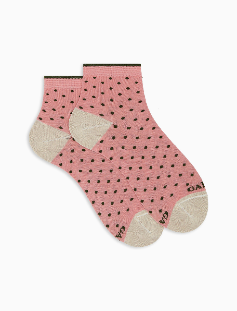Calze cortissime donna cotone leggero geranio fantasia pois - Gallo 1927 - Official Online Shop