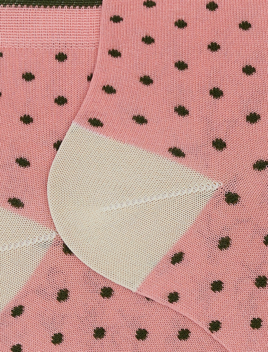 Calze cortissime donna cotone leggero geranio fantasia pois - Gallo 1927 - Official Online Shop