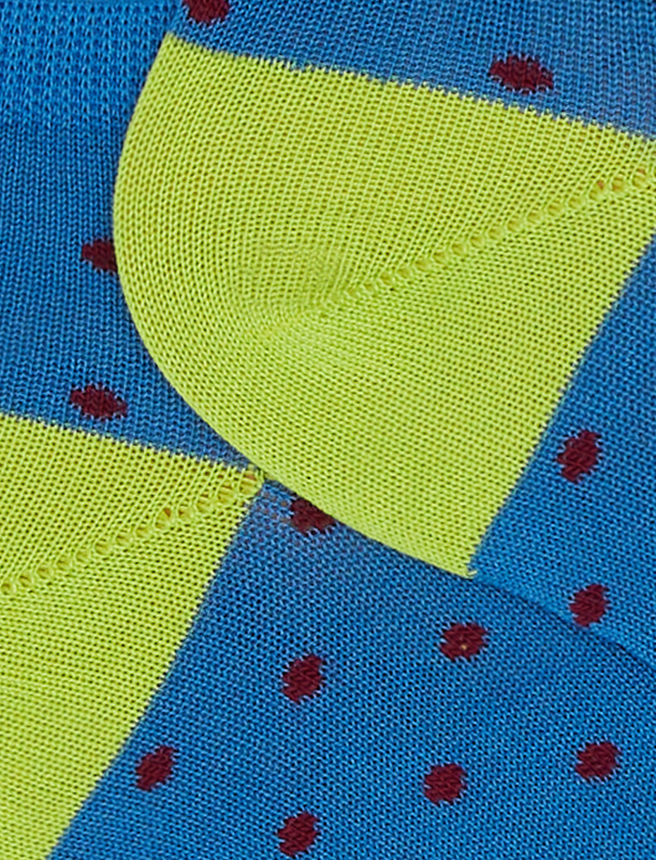 Women's aegean blue light cotton ankle socks with polka dots - Gallo 1927 - Official Online Shop