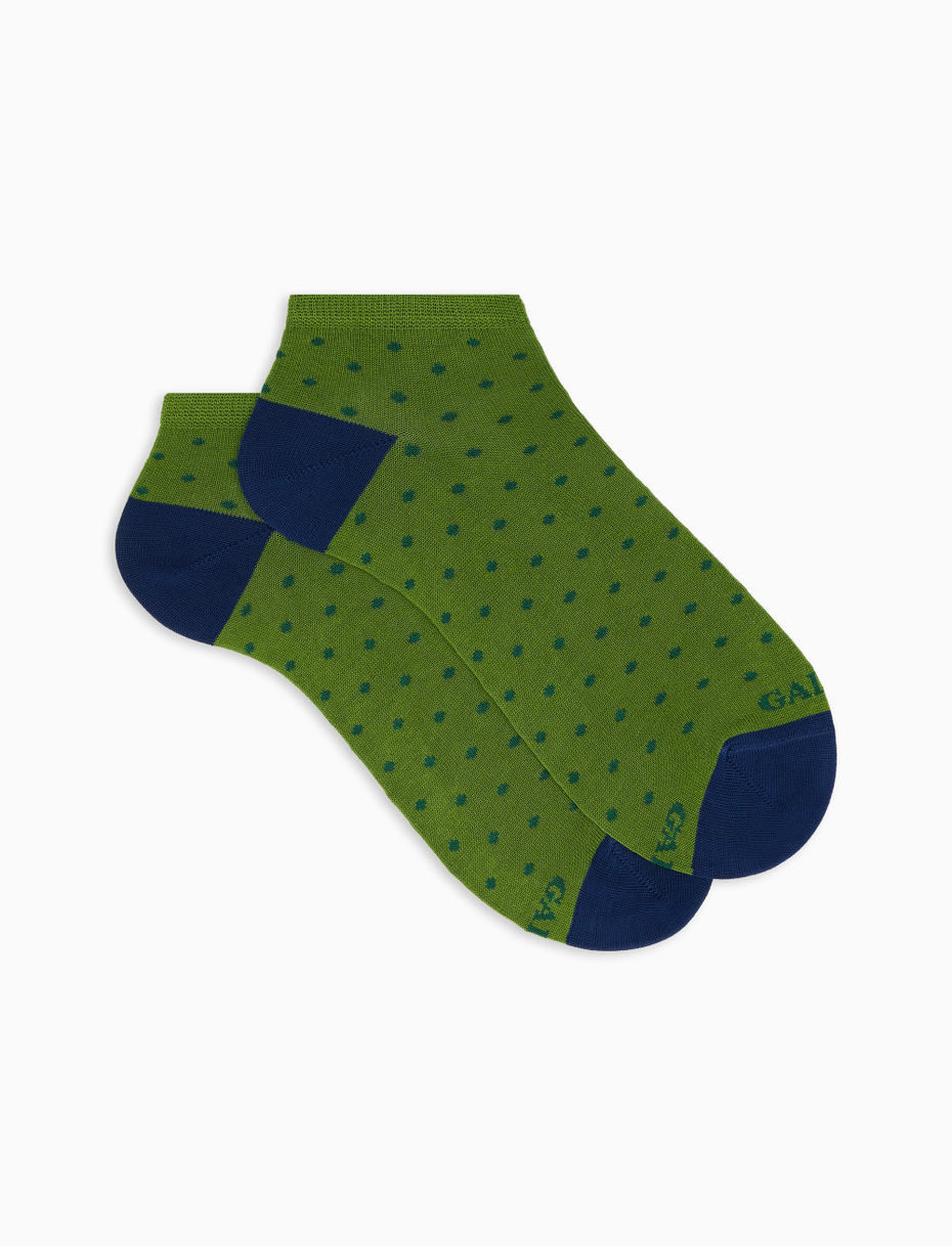 Women's cactus light cotton ankle socks with polka dots - Gallo 1927 - Official Online Shop