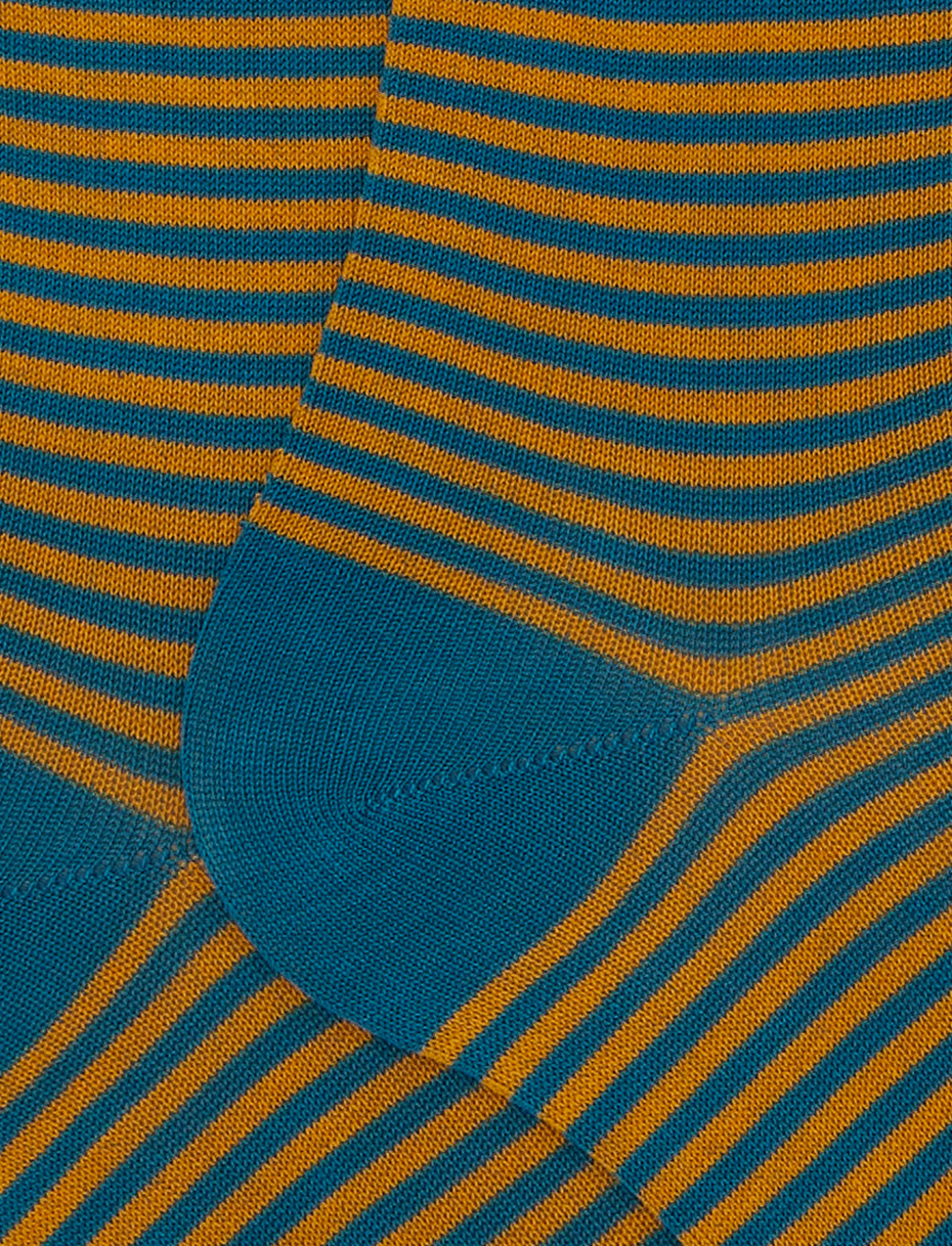 Women's long yellow cotton socks with Windsor stripes - Gallo 1927 - Official Online Shop