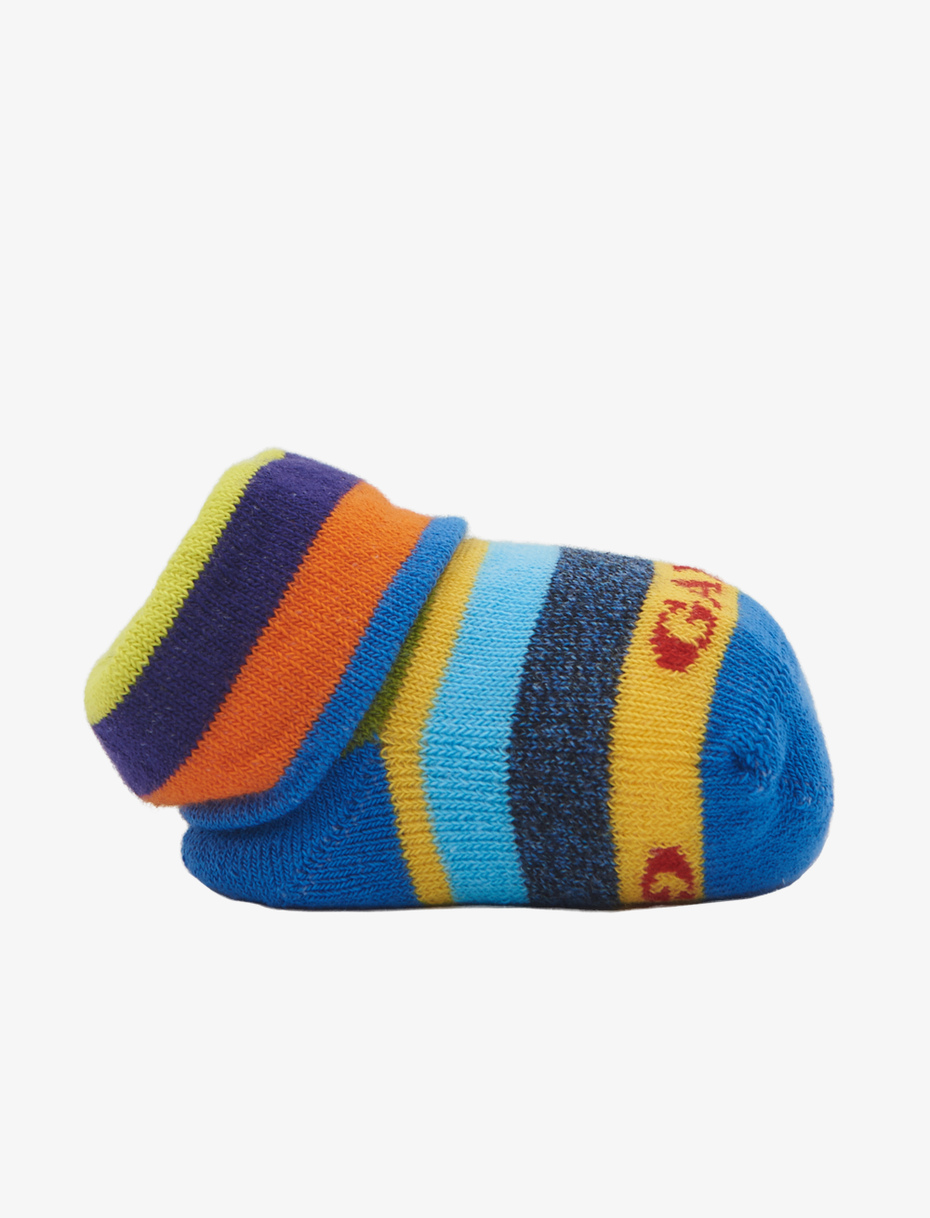 Babbucce bambino cotone acquario righe multicolor - Gallo 1927 - Official Online Shop