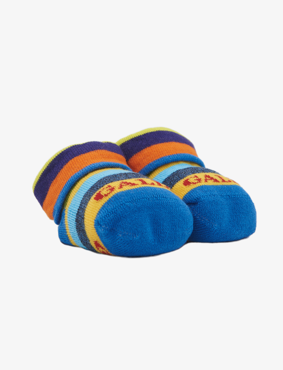 Babbucce bambino cotone acquario righe multicolor - Gallo 1927 - Official Online Shop