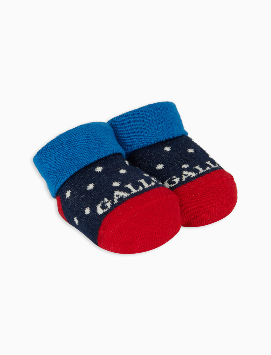 Kids' royal cotton booties with polka dots - Gallo 1927 - Official Online Shop
