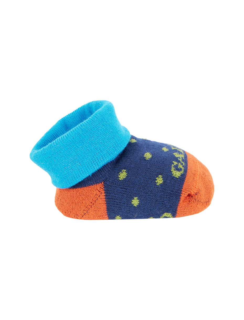 Kid's blue cotton booty socks with polka dot pattern - Gallo 1927 - Official Online Shop