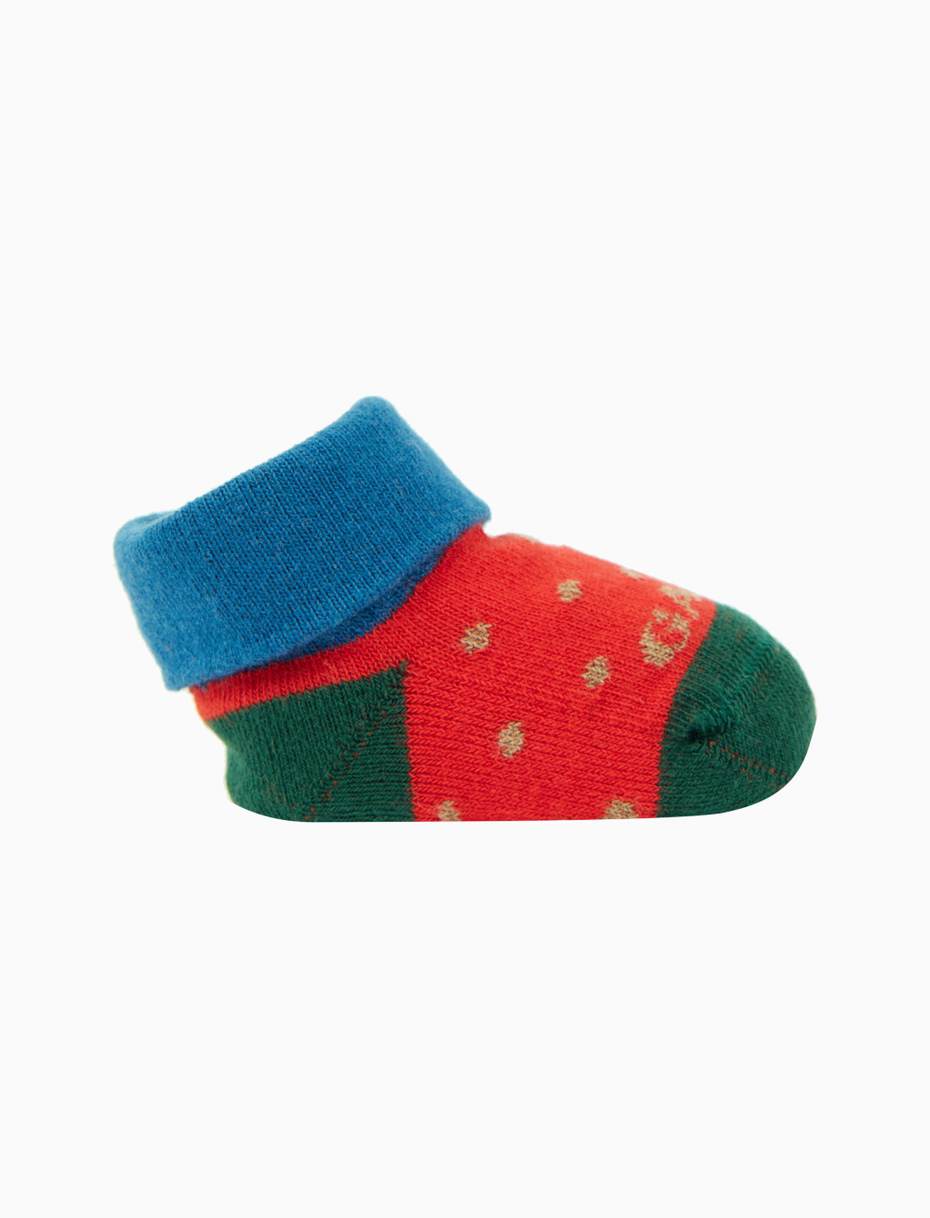 Kids' red cotton booties with polka dots - Gallo 1927 - Official Online Shop