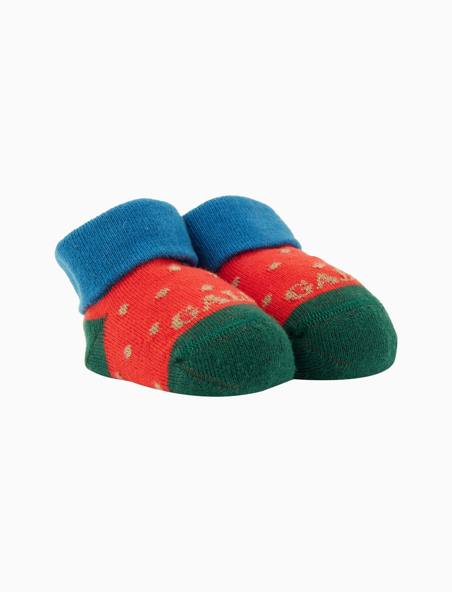 Kids' red cotton booties with polka dots - Gallo 1927 - Official Online Shop