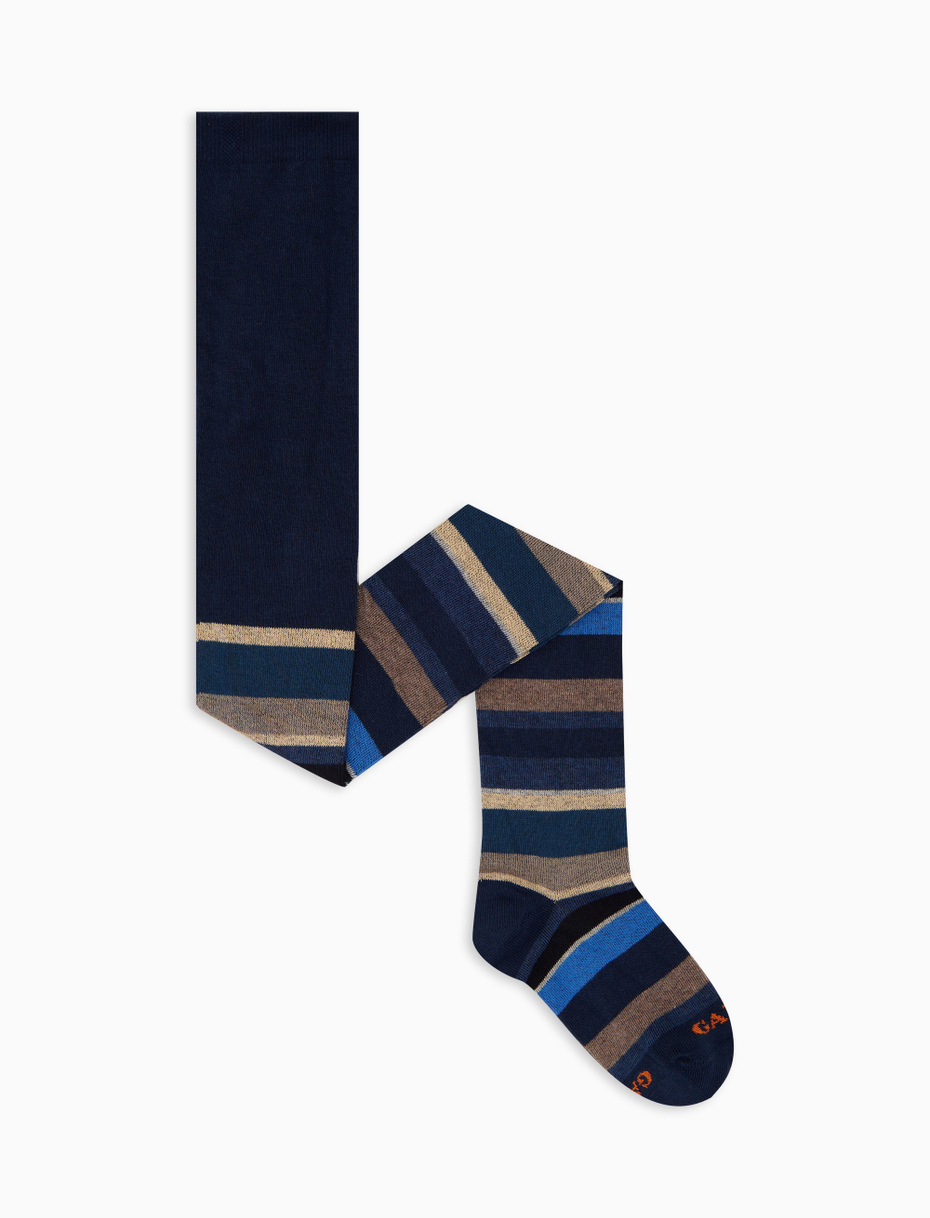 Collant bambino cotone blu righe multicolor - Gallo 1927 - Official Online Shop