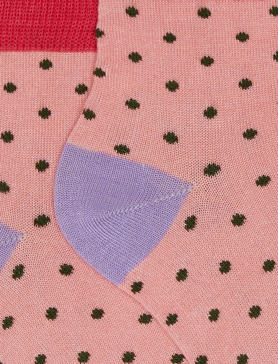 Calze cortissime bambino cotone leggero geranio fantasia pois - Gallo 1927 - Official Online Shop
